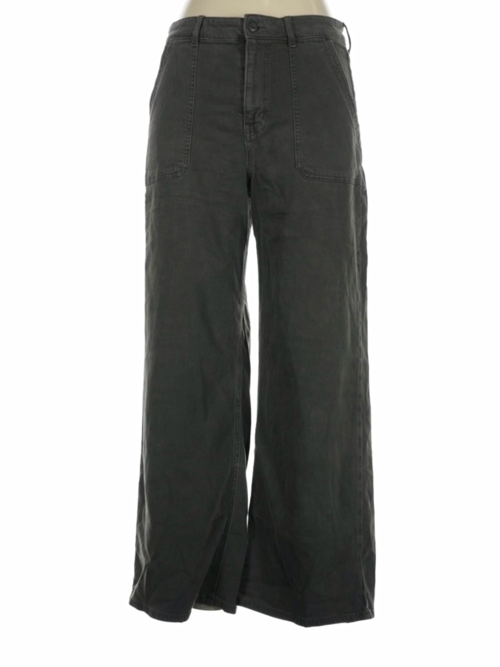 American Eagle Outfitters Wide-Leg Cargo Pants in Charcoal